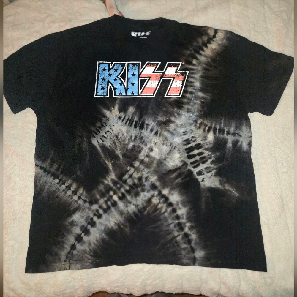 KISS Black Tie-Dye T-Shirt